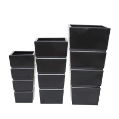 Best Pirce 🎉 Black Modern Planter, Set of 3" 13", 15", 10" by Ivory and Iris 🎉 -Cheap Ivory and Iris Store D618278S 5