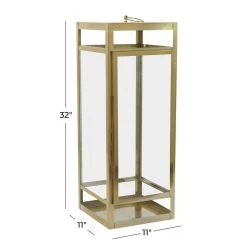 Best Sale ⌛ 32" Gold Contemporary Lantern by Ivory and Iris 🌟 -Cheap Ivory and Iris Store D618383S 5