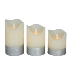 Discount 😀 Cream & Silver Traditional Flameless Candle Set by Ivory and Iris 👍