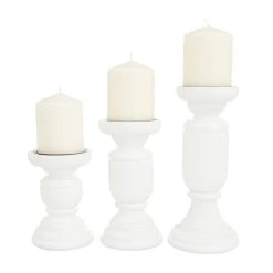 Outlet 💯 White French Country Candle Holder Set by Ivory and Iris 👏 -Cheap Ivory and Iris Store D618397S 1