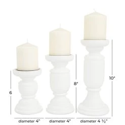 Outlet 💯 White French Country Candle Holder Set by Ivory and Iris 👏 -Cheap Ivory and Iris Store D618397S 6