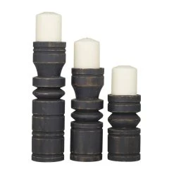 Buy ✨ Black Traditional Candle Holder Set by Ivory and Iris 🧨 -Cheap Ivory and Iris Store D618399S 1