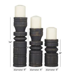 Buy ✨ Black Traditional Candle Holder Set by Ivory and Iris 🧨 -Cheap Ivory and Iris Store D618399S 6