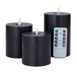 Outlet 🔥 Black Coastal Flameless Candle Set by Ivory and Iris 👏