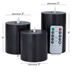 Outlet 🔥 Black Coastal Flameless Candle Set by Ivory and Iris 👏 -Cheap Ivory and Iris Store D618410S 5