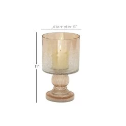 Top 10 🎉 11" Brown Glass Traditional Hurricane Candle Holder by Ivory and Iris 🥰 -Cheap Ivory and Iris Store D618412S 7