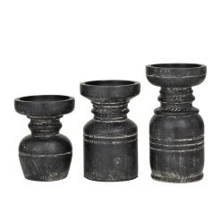 Best Sale 🔥 Black Traditional Candle Holder Set by Ivory and Iris ⭐