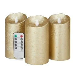Cheap 🎉 Gold Traditional Flameless Candle Set by Ivory and Iris 🔥