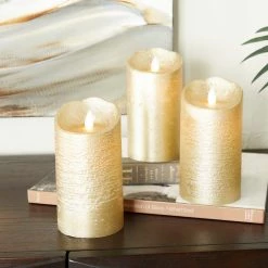 Cheap 🎉 Gold Traditional Flameless Candle Set by Ivory and Iris 🔥 -Cheap Ivory and Iris Store D618417S 7