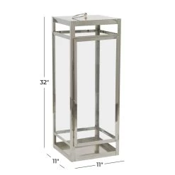 Coupon 💯 32" Silver Contemporary Lantern by Ivory and Iris ⭐ -Cheap Ivory and Iris Store D618419S 5