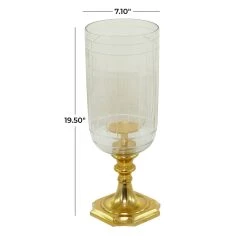 Deals 💯 20" Gold Glam Hurricane Lamp by Ivory and Iris 😍 -Cheap Ivory and Iris Store D618420S 5