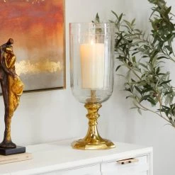 Deals 💯 20" Gold Glam Hurricane Lamp by Ivory and Iris 😍 -Cheap Ivory and Iris Store D618420S 6