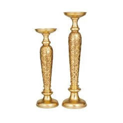 Outlet ❤️ Gold Traditional Candle Holder Set by Ivory and Iris 👍 -Cheap Ivory and Iris Store D618424S 6