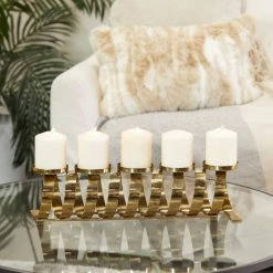 Deals 🧨 20" Gold Contemporary Candle Holder by Ivory and Iris 🛒 -Cheap Ivory and Iris Store D618425S 6