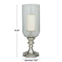 Cheap ⌛ 19" Silver Glam Hurricane Lamp by Ivory and Iris 😉 -Cheap Ivory and Iris Store D618428S 7