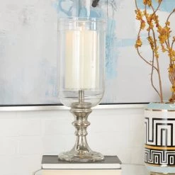 Cheap ⌛ 19" Silver Glam Hurricane Lamp by Ivory and Iris 😉 -Cheap Ivory and Iris Store D618428S 9