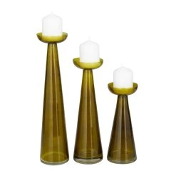 New 🛒 Green Contemporary Candle Holder Set by Ivory and Iris 😉
