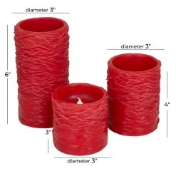 Budget 🛒 Red Coastal Flameless Candle Set by Ivory and Iris 🌟 -Cheap Ivory and Iris Store D618431S 6