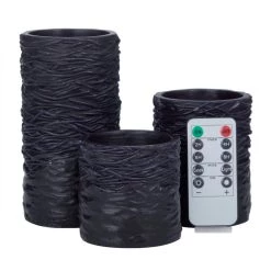 Flash Sale 😀 Black Coastal Flameless Candle Set by Ivory and Iris 👍