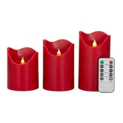 Flash Sale 🔥 Red Traditional Flameless Candle Set by Ivory and Iris 😍