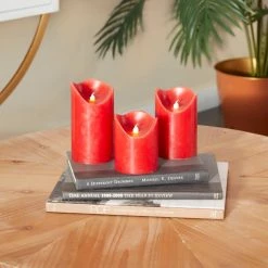 Flash Sale 🔥 Red Traditional Flameless Candle Set by Ivory and Iris 😍 -Cheap Ivory and Iris Store D618436S 7