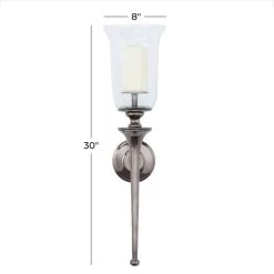 Cheap 💯 30" Silver Traditional Wall Sconce by Ivory and Iris 💯 -Cheap Ivory and Iris Store D618446S 5