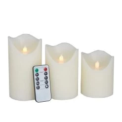 Cheapest ⌛ White Traditional Flameless Candle Set by Ivory and Iris ✨