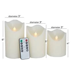 Cheapest ⌛ White Traditional Flameless Candle Set by Ivory and Iris ✨ -Cheap Ivory and Iris Store D618447S 5