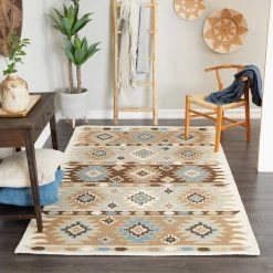 Flash Sale ⭐ Brown Bohemian Area Rug by Ivory and Iris 🔥 -Cheap Ivory and Iris Store D618608S 8