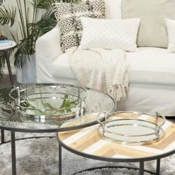 Budget 😀 Silver Contemporary Tray, Set of 2" 19", 14" by Ivory and Iris 🌟 -Cheap Ivory and Iris Store D618619S 6