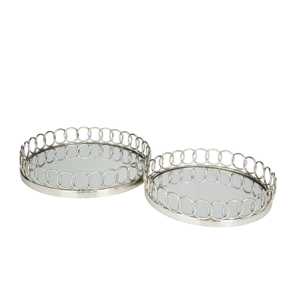 Best Pirce π― Silver Contemporary Tray, Set of 2" 16", 14" by Ivory and Iris π 2 Best Pirce π― Silver Contemporary Tray, Set of 2" 16", 14" by Ivory and Iris π - Image 2