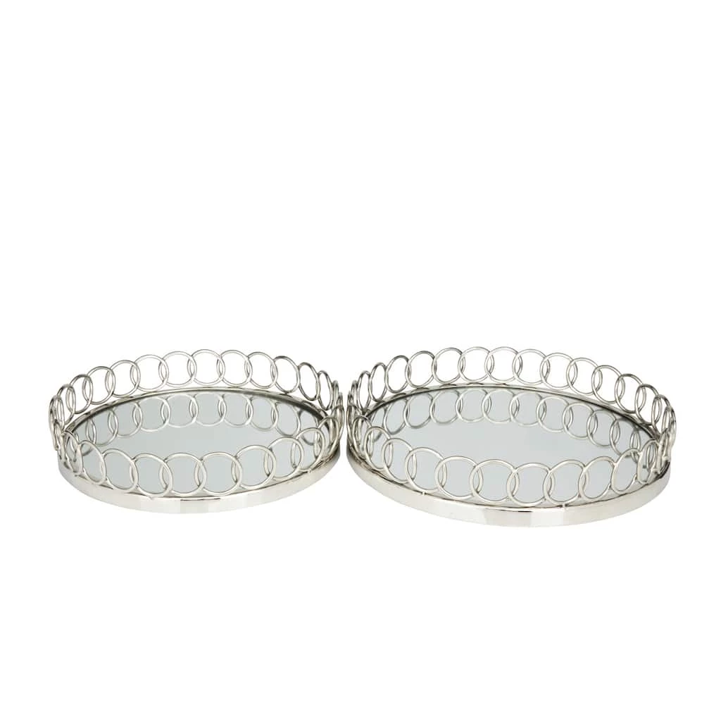 Best Pirce π― Silver Contemporary Tray, Set of 2" 16", 14" by Ivory and Iris π 4 Best Pirce π― Silver Contemporary Tray, Set of 2" 16", 14" by Ivory and Iris π - Image 4
