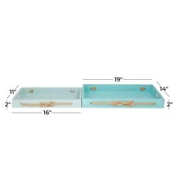Budget 𧨠Blue Coastal Tray, Set of 2" 19", 16" by Ivory and Iris π 14 Budget 𧨠Blue Coastal Tray, Set of 2" 19", 16" by Ivory and Iris π -Cheap Ivory and Iris Store D618624S 7