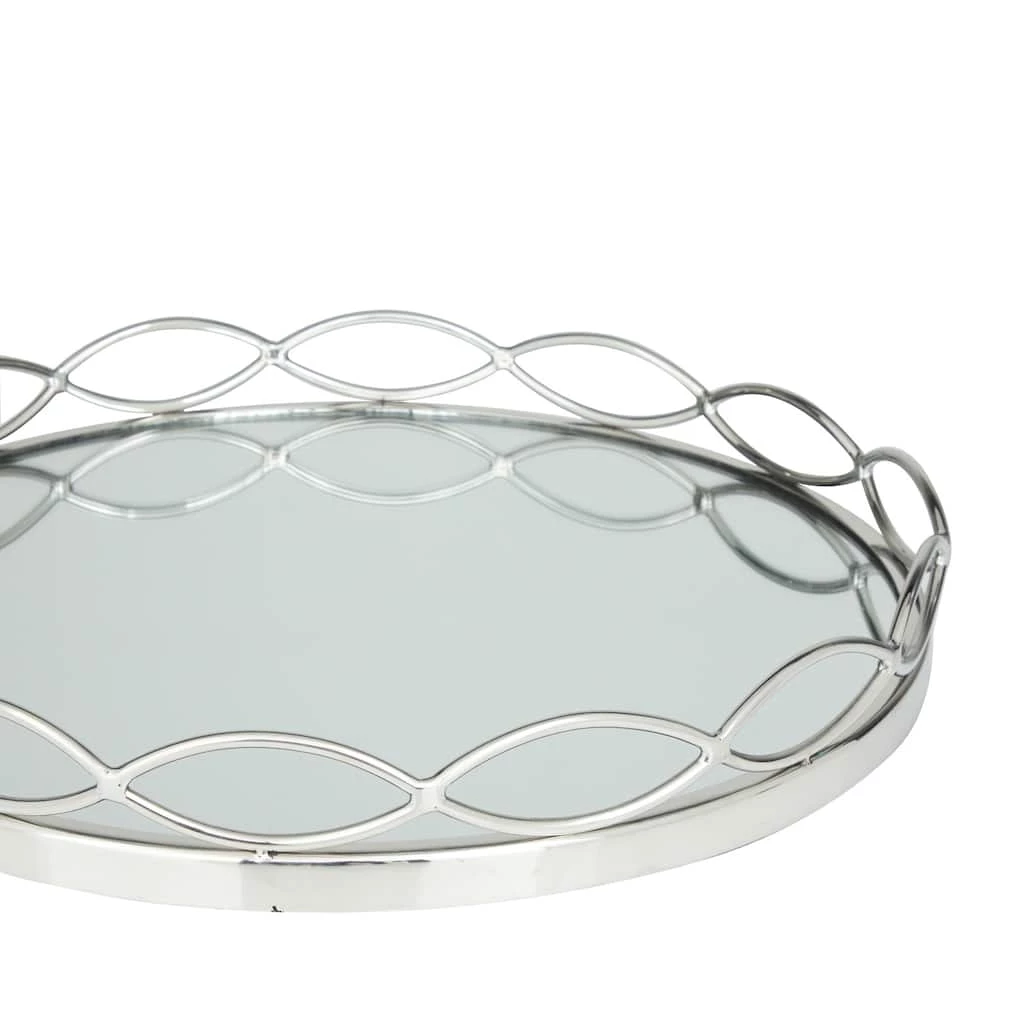 Outlet β€οΈ Silver Contemporary Tray, Set of 2" 18", 14" by Ivory and Iris π 3 Outlet β€οΈ Silver Contemporary Tray, Set of 2" 18", 14" by Ivory and Iris π - Image 3