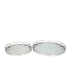 Outlet β€οΈ Silver Contemporary Tray, Set of 2" 18", 14" by Ivory and Iris π 9 Outlet β€οΈ Silver Contemporary Tray, Set of 2" 18", 14" by Ivory and Iris π -Cheap Ivory and Iris Store D618631S 4