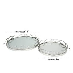 Outlet β€οΈ Silver Contemporary Tray, Set of 2" 18", 14" by Ivory and Iris π 10 Outlet β€οΈ Silver Contemporary Tray, Set of 2" 18", 14" by Ivory and Iris π -Cheap Ivory and Iris Store D618631S 5