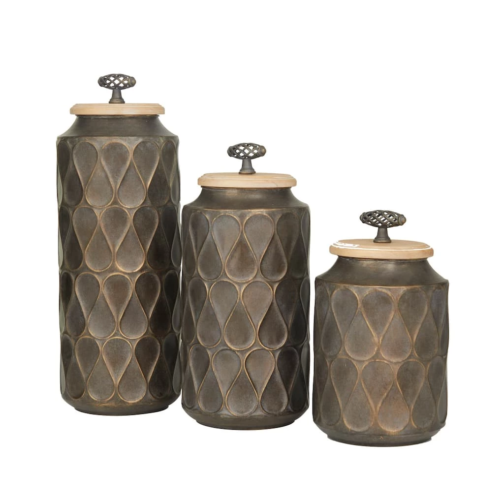 Budget β Black Traditional Decorative Jars, Set of 3" 16", 13", 10" by Ivory and Iris π 2 Budget β Black Traditional Decorative Jars, Set of 3" 16", 13", 10" by Ivory and Iris π - Image 2