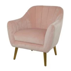 Best Pirce ❤️ Pink Contemporary Accent Chair, 30" x 28" x 32" by Ivory and Iris ⭐
