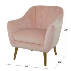 Best Pirce ❤️ Pink Contemporary Accent Chair, 30" x 28" x 32" by Ivory and Iris ⭐ -Cheap Ivory and Iris Store D618654S 5
