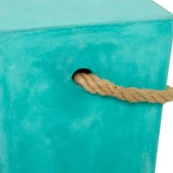 Discount 🎉 Aquamarine Contemporary Outdoor Accent Table, 15" x 15" x 18" by Ivory and Iris 🎉 -Cheap Ivory and Iris Store D618659S 3