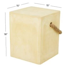 Promo 😉 Yellow Contemporary Outdoor Accent Table, 15" x 15" x 18" by Ivory and Iris 🎁 -Cheap Ivory and Iris Store D618661S 5