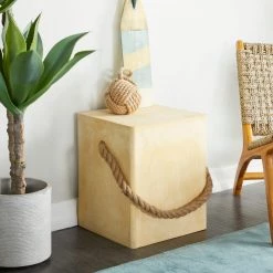 Promo 😉 Yellow Contemporary Outdoor Accent Table, 15" x 15" x 18" by Ivory and Iris 🎁 -Cheap Ivory and Iris Store D618661S 6