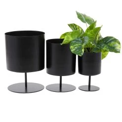 Brand new 👏 Black Modern Planter, Set of 3" 14", 12", 10" by Ivory and Iris 🎉 -Cheap Ivory and Iris Store D619715S 5