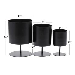 Brand new 👏 Black Modern Planter, Set of 3" 14", 12", 10" by Ivory and Iris 🎉 -Cheap Ivory and Iris Store D619715S 8