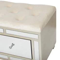 Best deal 👍 Cream Wood Glam Bench, 47" x 16" x 18" by Ivory and Iris ⭐ -Cheap Ivory and Iris Store D646640S 6