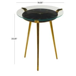 Flash Sale 🥰 Black Aluminum Glam Accent Table, 19" x 20" x 23" by Ivory and Iris ⌛ -Cheap Ivory and Iris Store D646650S 6