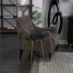 Flash Sale 🥰 Black Aluminum Glam Accent Table, 19" x 20" x 23" by Ivory and Iris ⌛ -Cheap Ivory and Iris Store D646650S 7