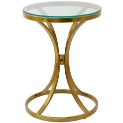 Cheap 👍 Gold Stainless Steel Contemporary Accent Table, 18" x 18" x 25" by Ivory and Iris ❤️