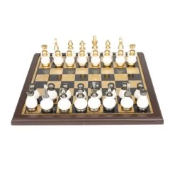 Best Pirce 👍 Gold Aluminum Contemporary Game Set, 16" x 16" x 4" by Ivory and Iris 🎉 -Cheap Ivory and Iris Store D646954S 5