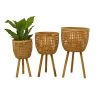 Cheap ❤️ Brown Bamboo Bohemian Planter, Set of 3" 26", 23", 20" by Ivory and Iris 😉